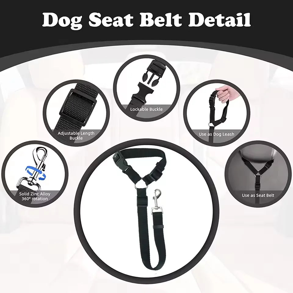 Solid Color 2 in 1 Pet Car Seat Belt