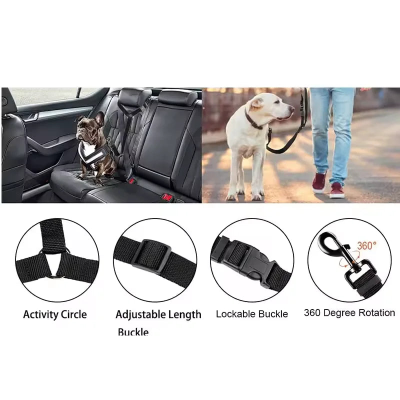 Solid Color 2 in 1 Pet Car Seat Belt