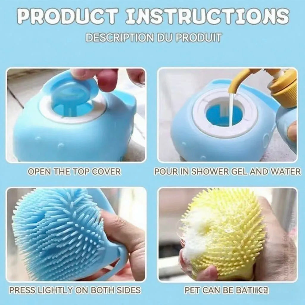 Silicone Soft Rubber Pet Massage Shower Brush