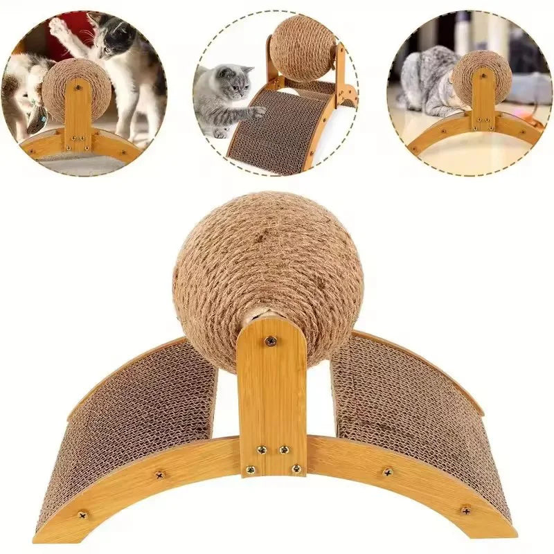 Wooden 2-in-1 Cat Scratcher