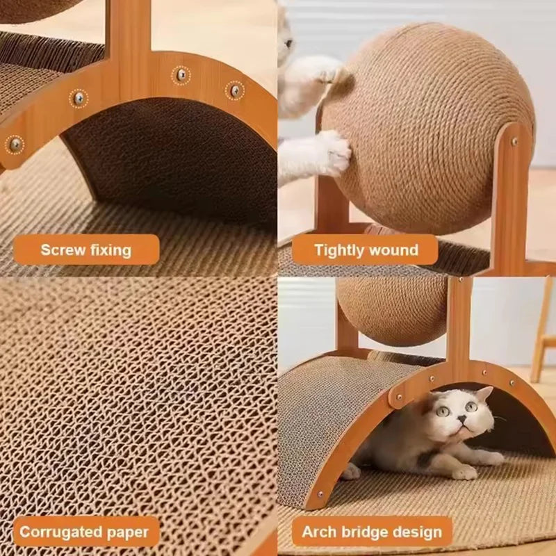Wooden 2-in-1 Cat Scratcher