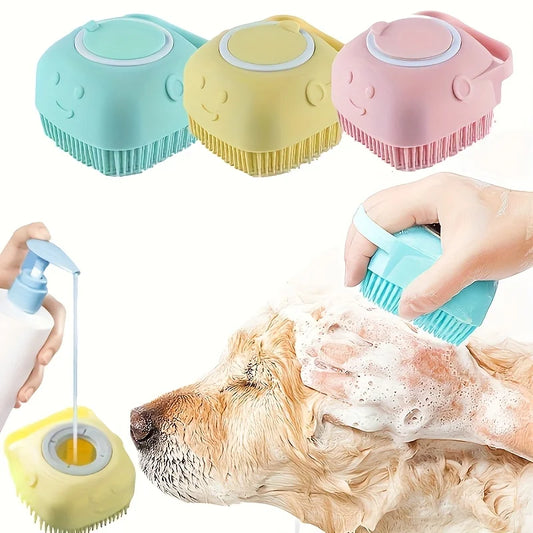 Silicone Soft Rubber Pet Massage Shower Brush